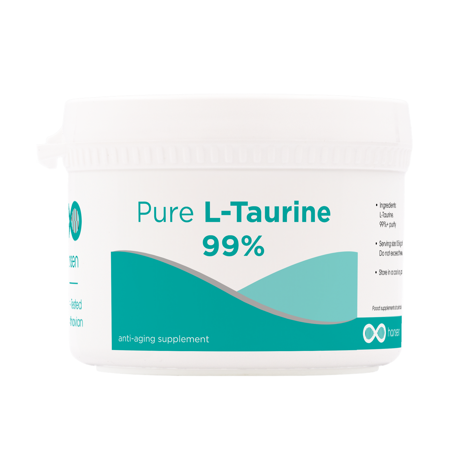 L-Taurine 99%+ powder • Pure, Tested, Scandinavian – Hansen