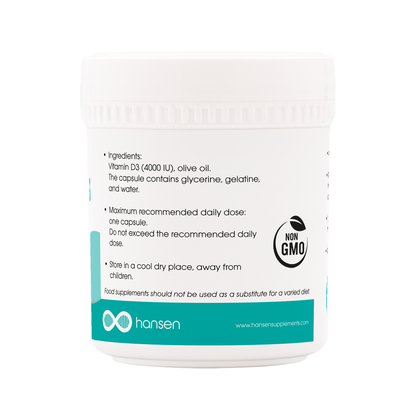 Vitamina D3 (4000 UI) em cápsulas moles